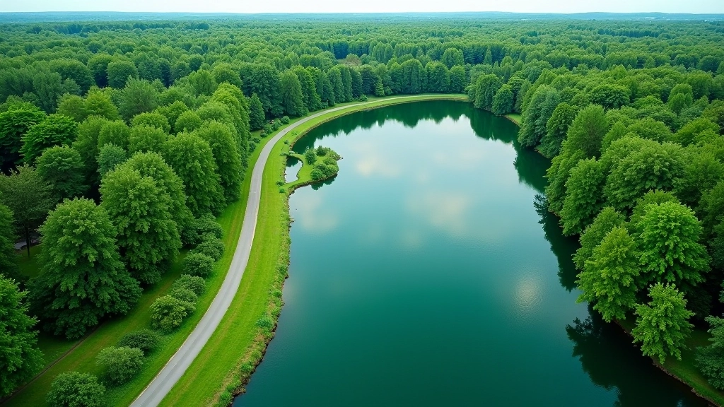 Alūksnes ezers no putna skata — mierīga, zaļa daba